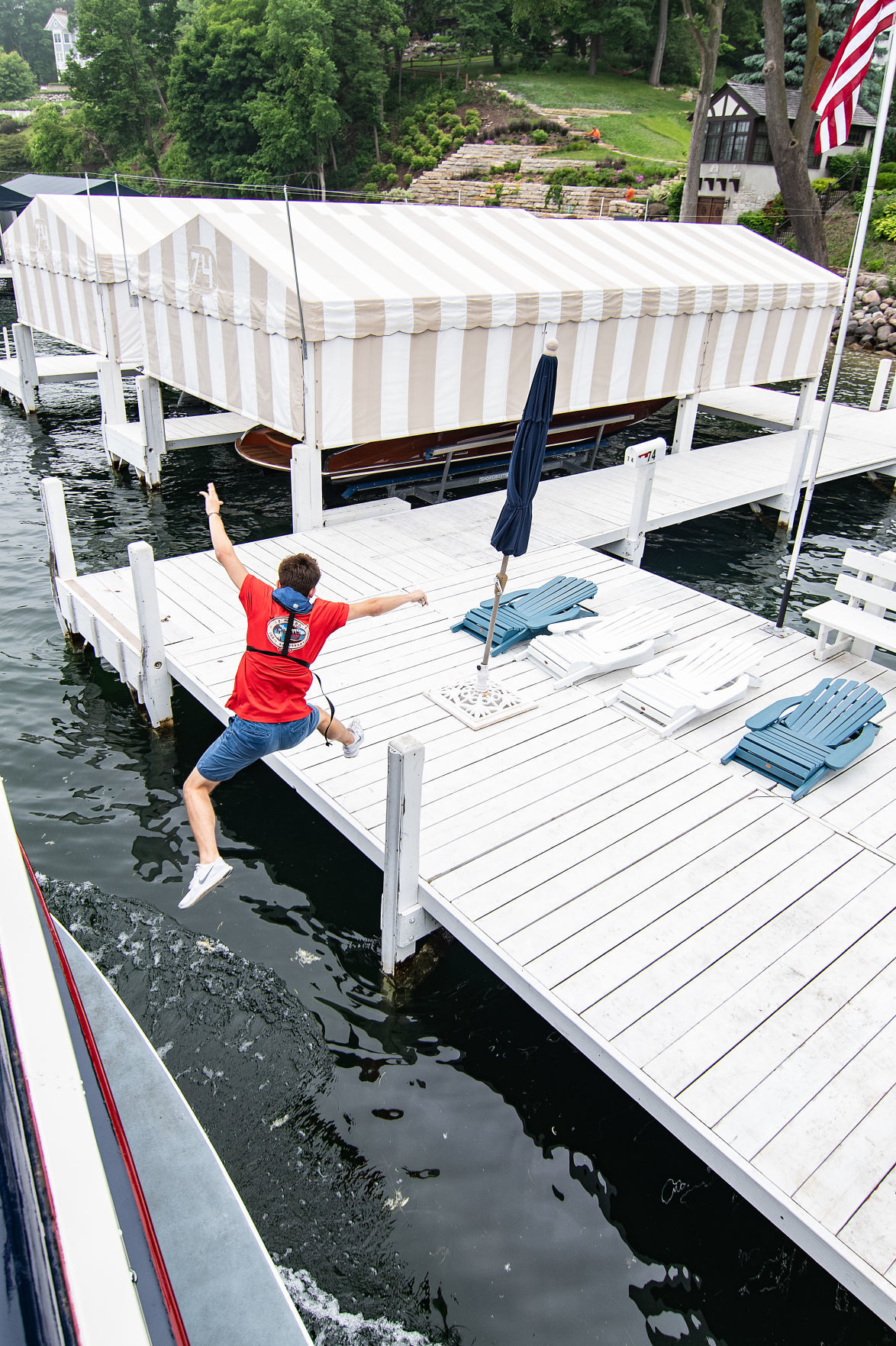 Connor Handel Birdseye view of mail boat jumper